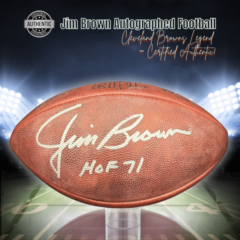 Cleveland  Browns Jim Brown Autographed Wilson NFL Game ball inscribed "HOF 71"