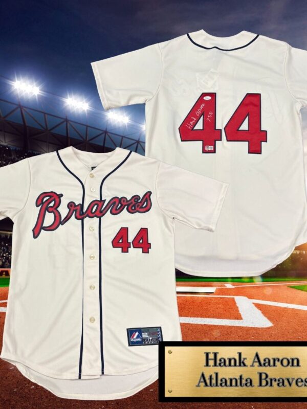 Hank Aaron Autographed Atlanta Braves Jersey Inscribed "755"