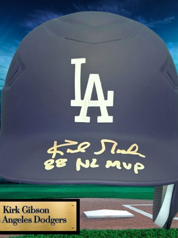 Kirk Gibson Autographed Signed on Field Los Angeles Dodgers MLB Helmet