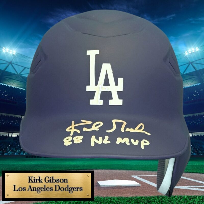Kirk Gibson Autographed Signed on Field Los Angeles Dodgers MLB Helmet