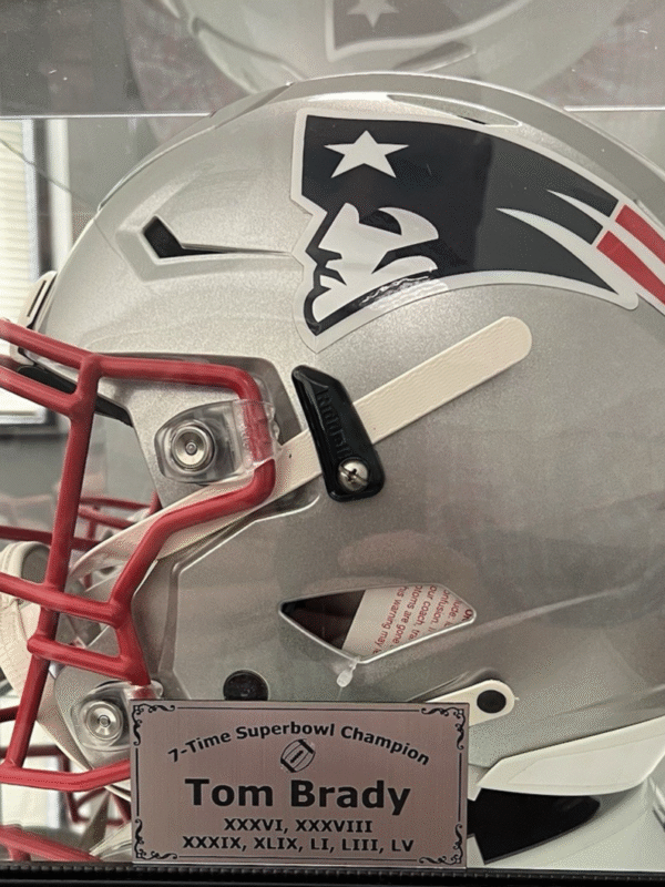 Tom Brady Autographed N.E. Patriots Helmet Inscribed "NFL Draft Pick 199"