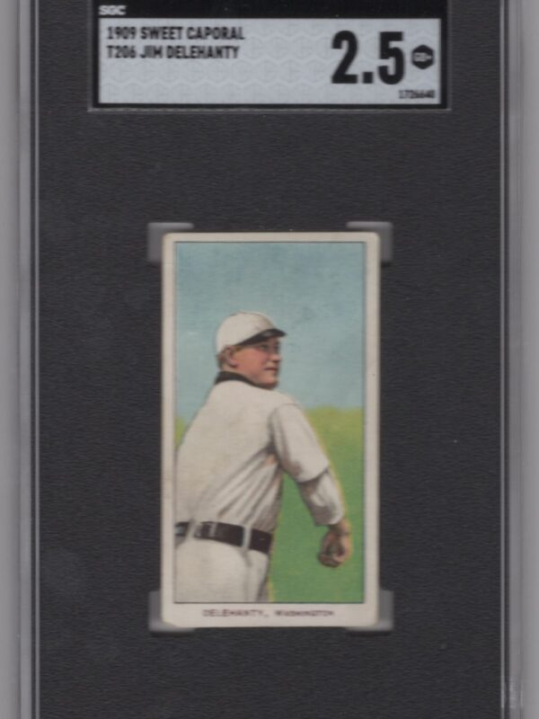 1909 SWEET CAPORAL WHITE BORDER JIM DELAHANTY SGC 2.5 WASHINGTON
