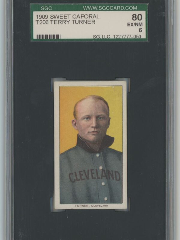 1909 SWEET CAPORAL WHITE BORDER TERRY TURNER SGC 6 CLEVELAND