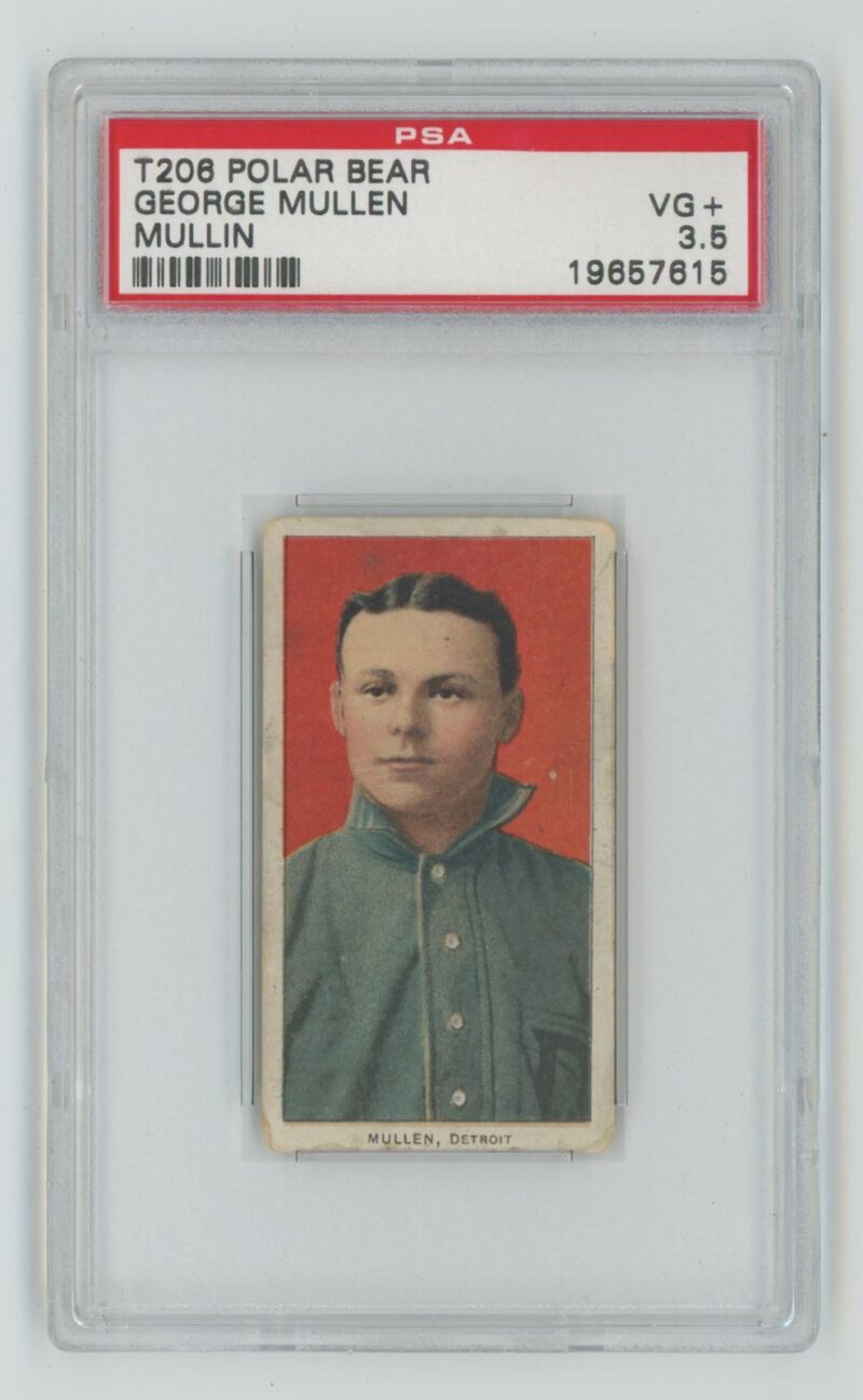 1909 WHITE BORDER GEORGE MULLEN 19657615 PSA 3.5 DETROIT WOLVERINES POLAR BEAR