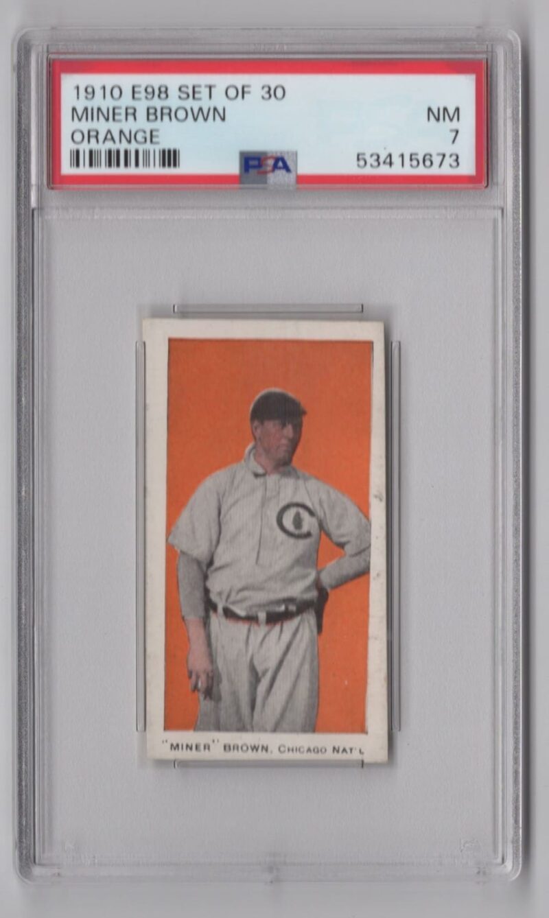 1910 E98 SET OF 30 MINER BROWN 53415673 PSA 7 CHICAGO ORANGE