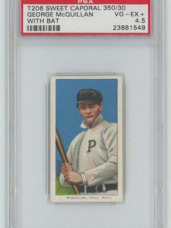 1910 SWEET CAPORAL WHITE BORDER GEORGE MCQUILLAN PSA 4.5 PHILADELPHIA POP 6