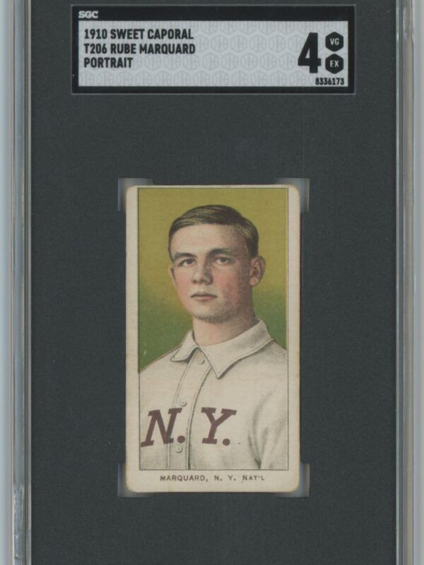 1910 SWEET CAPORAL WHITE BORDER RUBE MARQUARD SGC 4 NEW YORK PORTRAIT