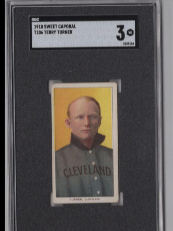 1910 SWEET CAPORAL WHITE BORDER TERRY TURNER SGC 3 CLEVELAND