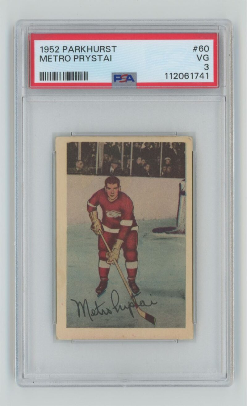 1952 53 PARKHURST VINTAGE HOCKEY METRO PRYSTAI PSA 3 DETROIT RED WINGS 60 286685205319