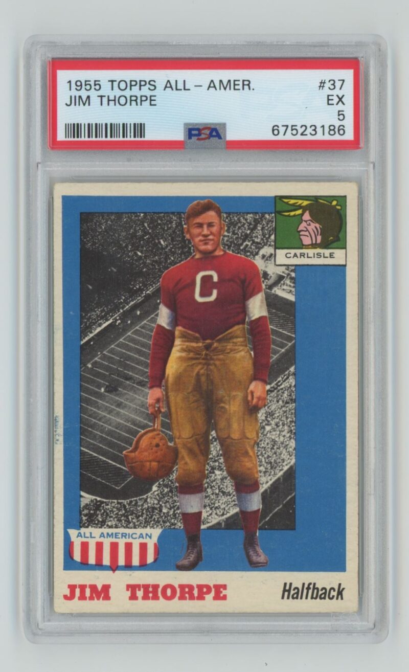 1955 TOPPS ALL AMERICAN JIM THORPE ROOKIE PSA 5 CARLISLE INDIANS 37 286685215049