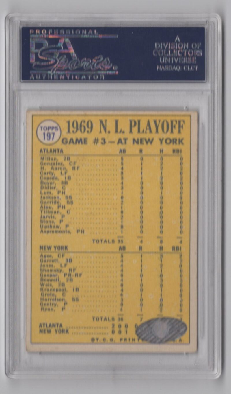 1970 3-15 NLCS GAME 3 - RYAN SAVES THE DAY! LCS AUTO PSA NEW YORK METS/ATLANTA - Image 3