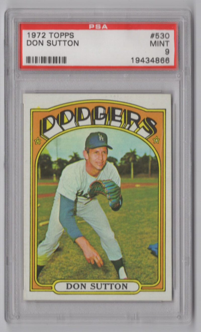 1972 TOPPS 3-15 DON SUTTON PSA 9 LOS ANGELES DODGERS #530