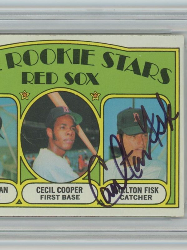 1972 TOPPS RED SOX ROOKIES - MIKE GARMAN/CECIL COOPER/CARLTON FISK ROOKIE AUTO