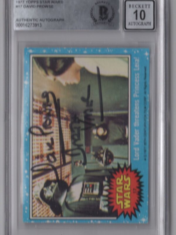 1977 STAR WARS 3-15 DAVE PROWSE AUTO BECKETT 10 DARTH VADER 1977 ORIGINAL