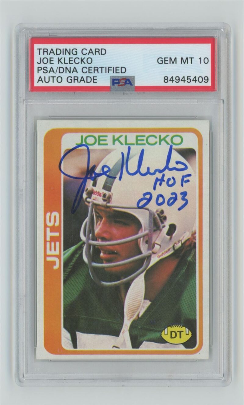 1978 TOPPS JOE KLECKO ROOKIE AUTO AUTHENTIC AUTOGRAPH PSA 10 NEW YORK JETS #287