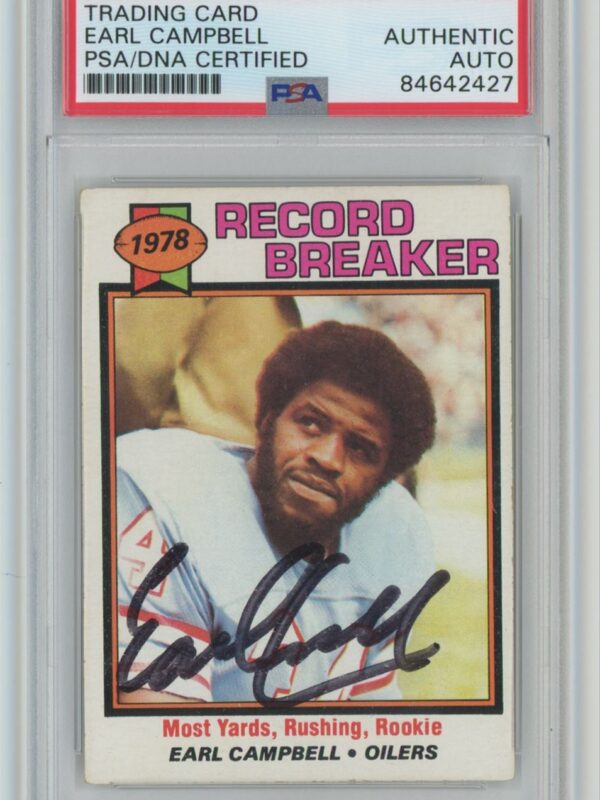 1979 TOPPS EARL CAMPBELL AUTO PSA HOUSTON OILERS #331