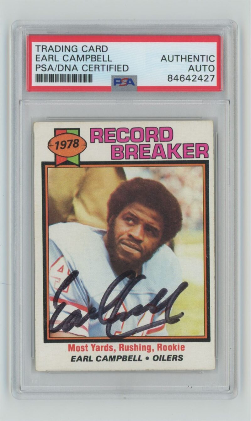 1979 TOPPS EARL CAMPBELL AUTO PSA HOUSTON OILERS 331 286685215069