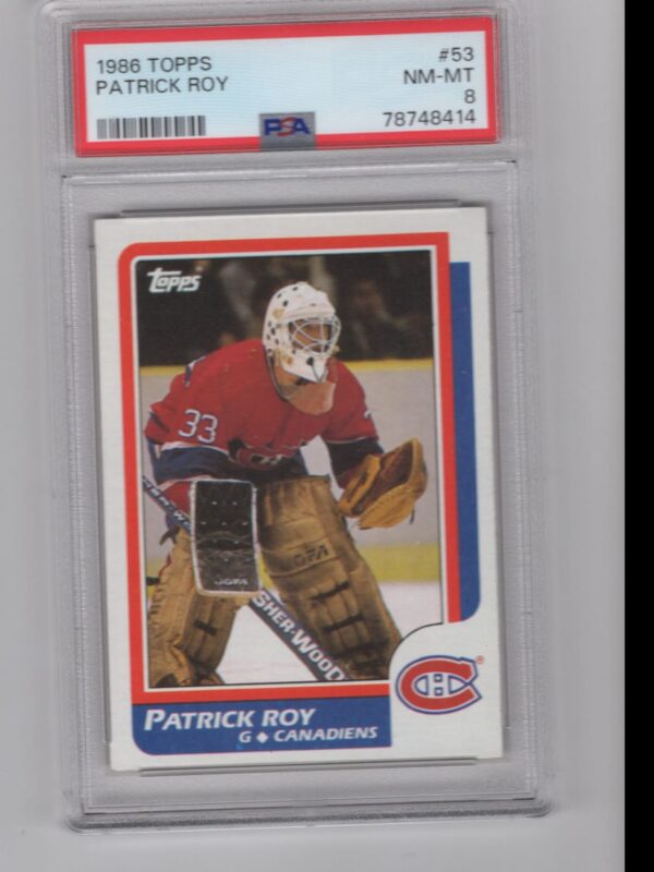 1986-87 TOPPS PATRICK ROY PSA 8 MONTREAL CANADIENS #53