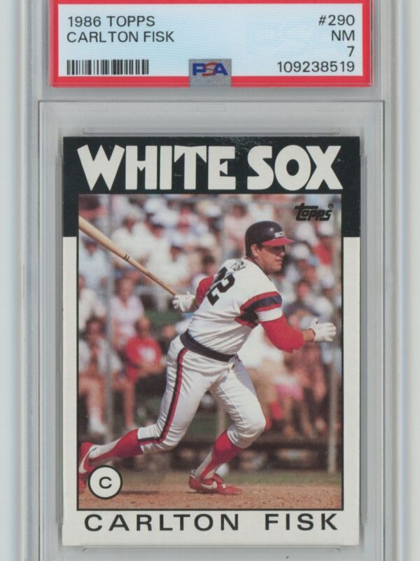 1986 TOPPS CARLTON FISK PSA 7 CHICAGO WHITE SOX #290