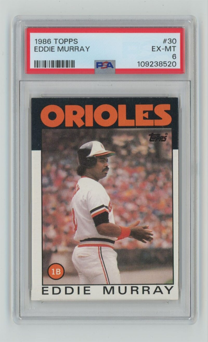 1986 TOPPS EDDIE MURRAY PSA 6 BALTIMORE ORIOLES #30