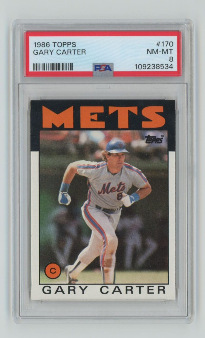 1986 TOPPS GARY CARTER PSA 8 NEW YORK METS #170