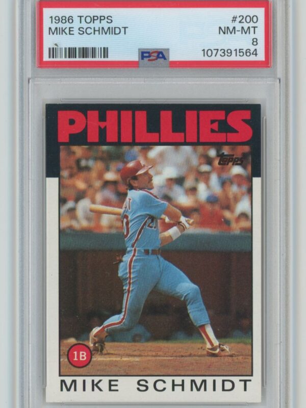 1986 TOPPS MIKE SCHMIDT PSA 8 PHILADELPHIA PHILLIES 200 286740707539