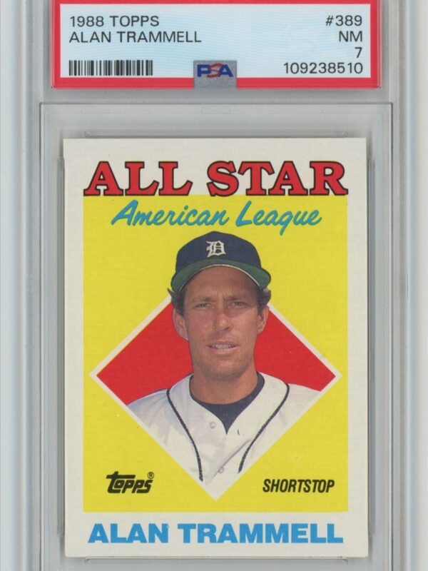 1988 TOPPS ALAN TRAMMELL PSA 7 DETROIT TIGERS #389