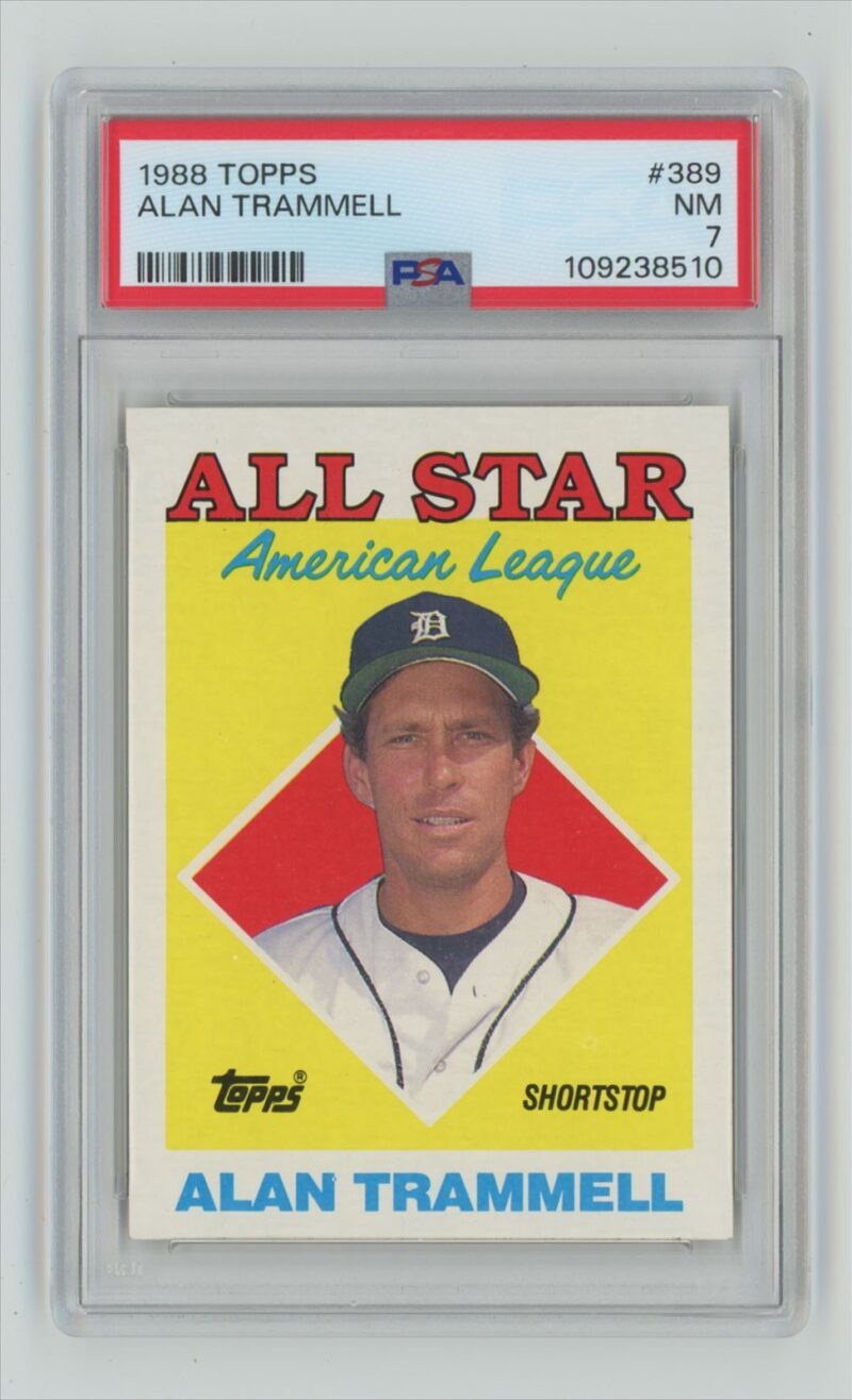 1988 TOPPS ALAN TRAMMELL PSA 7 DETROIT TIGERS #389