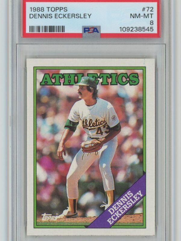 1988 TOPPS DENNIS ECKERSLEY PSA 8 OAKLAND ATHLETICS #72