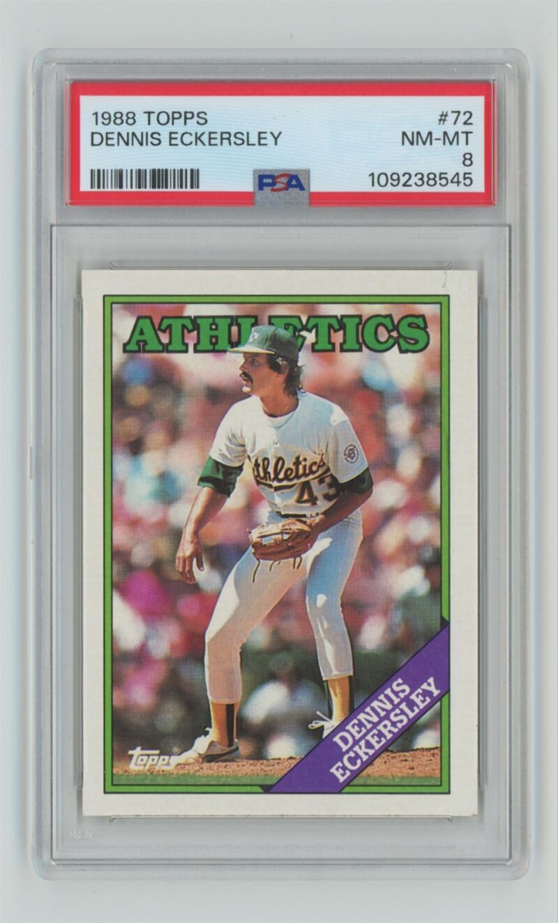 1988 TOPPS DENNIS ECKERSLEY PSA 8 OAKLAND ATHLETICS #72 PSA 8 POP 19