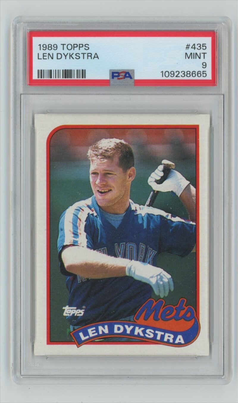 1989 TOPPS LEN DYKSTRA PSA 9 NEW YORK METS #435