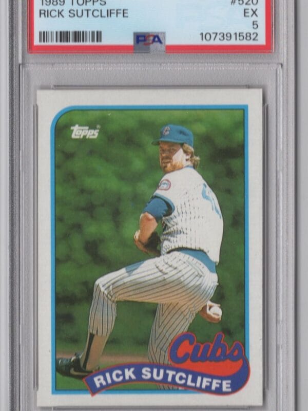 1989 TOPPS RICK SUTCLIFFE PSA 5 CHICAGO CUBS #520