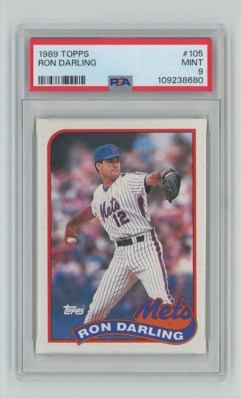 1989 TOPPS RON DARLING PSA 9 NEW YORK METS #105 POP 6, ONLY 7 HIGHER