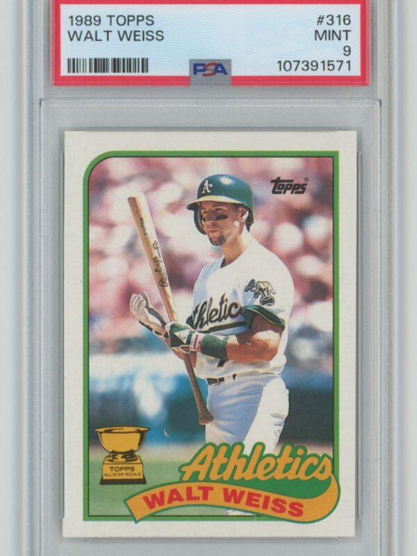 1989 TOPPS WALT WEISS PSA 9 OAKLAND ATHLETICS 316 286740614569