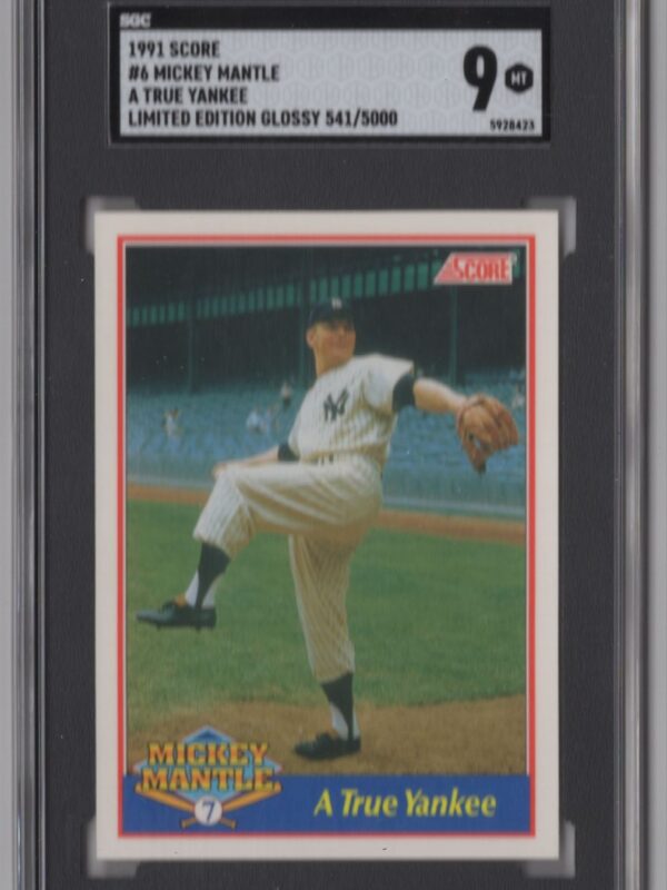 1991 SCORE MICKEY MANTLE SGC 9 NEW YORK YANKEES #6