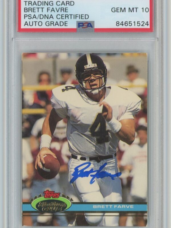 1991 STADIUM CLUB BRETT FAVRE ROOKIE AUTO AUTHENTIC AUTOGRAPH PSA 10 ATLANTA