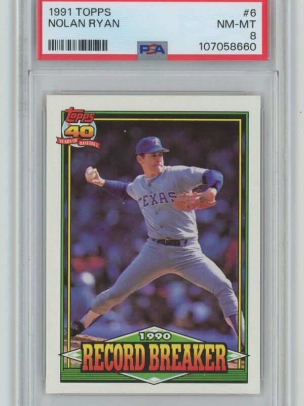 1991 TOPPS NOLAN RYAN PSA 8 TEXAS RANGERS 6 286740727179
