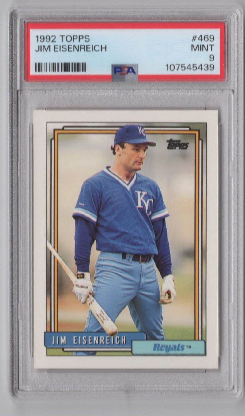1992 TOPPS JIM EISENREICH PSA 9 KANSAS CITY ROYALS #469 POP 1 ONLY 4 HIGHER