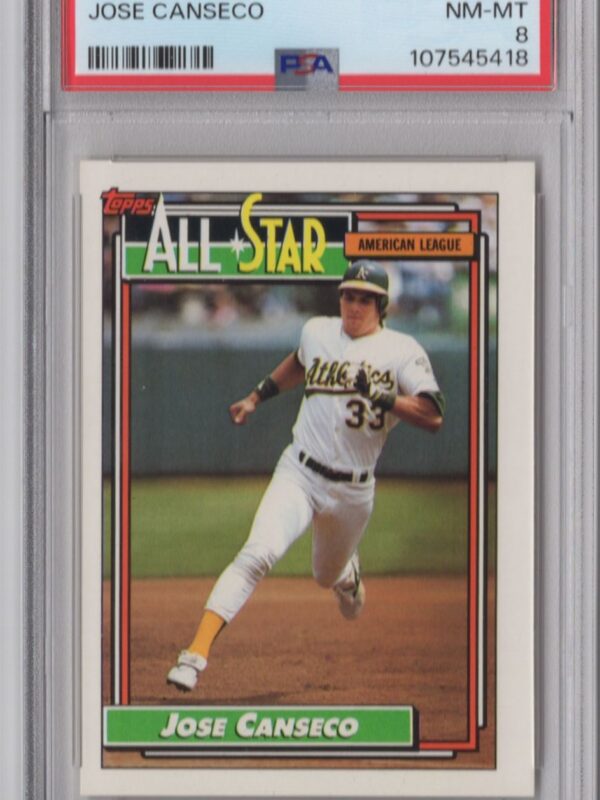 1992 TOPPS JOSE CANSECO PSA 8 OAKLAND ATHLETICS #401 POP 40