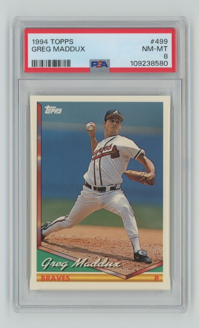1994 TOPPS GREG MADDUX PSA 8 ATLANTA BRAVES #499 TOTAL POP 101