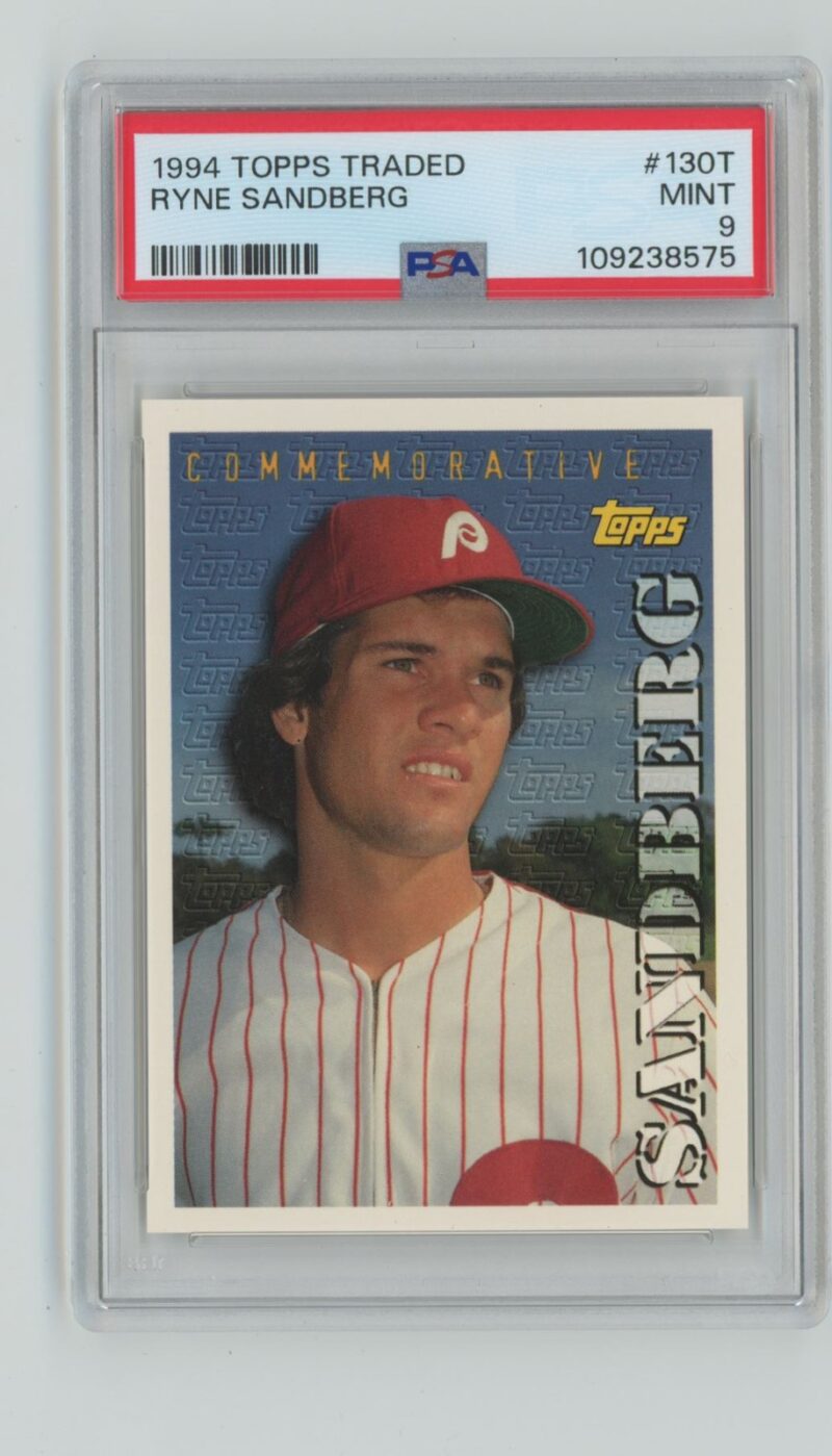 1994 TOPPS RYNE SANDBERG PSA 9 PHILADELPHIA PHILLIES #130T POP 9, TOTAL POP 38