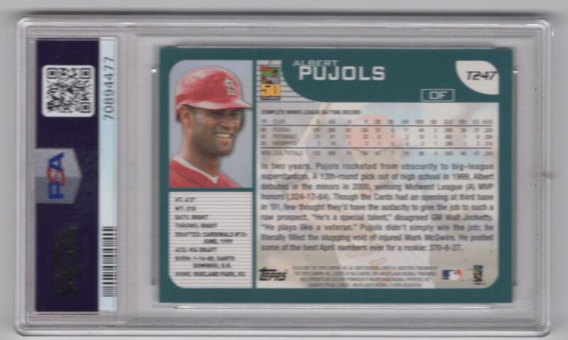 2001 TOPPS 50 YEARS ALBERT PUJOLS ROOKIE 70894477 PSA 9 ST. LOUIS CARDINALS - Image 3