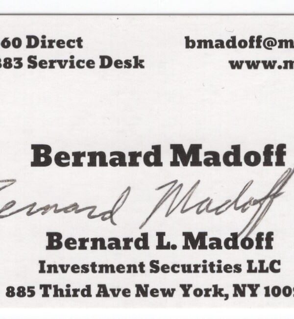 2007 NYSE BERNARD MADOFF AUTO PRISTINE WALL STREET HISTORICAL FINACIAL CRIMINAL