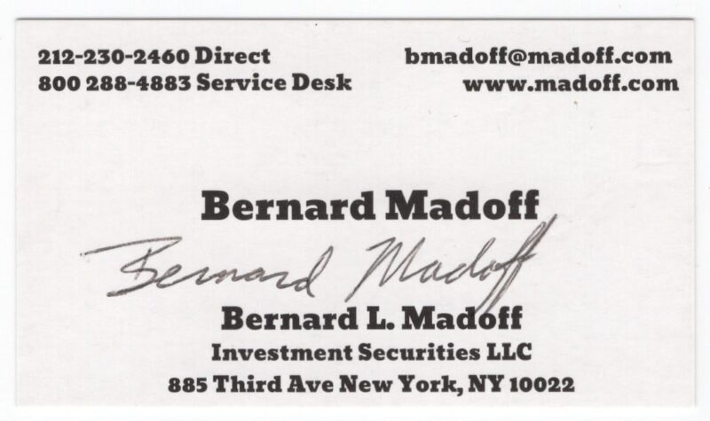 2007 NYSE BERNARD MADOFF AUTO PRISTINE WALL STREET HISTORICAL FINACIAL CRIMINAL