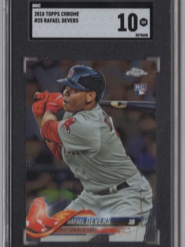 2018 TOPPS CHROME RAFAEL DEVERS ROOKIE SGC 10 BOSTON RED SOX #25