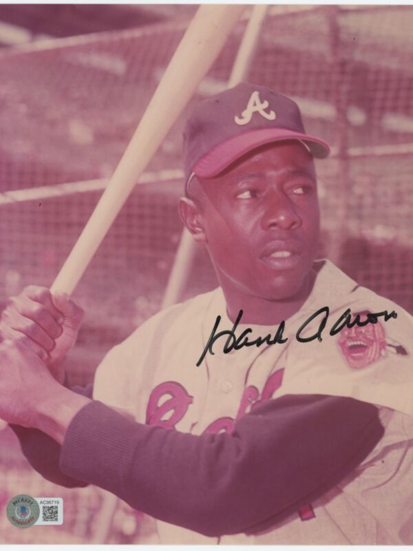 2024 ORIGINAL 8X10  PHOTO HANK AARON AUTO AC96719 BECKETT ATLANTA BRAVES