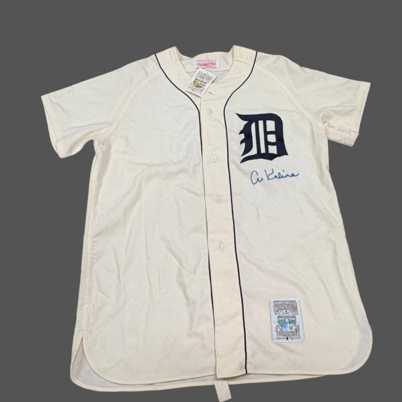 Al Kaline Autographed Detroit Tigers Vintage Mitchell & Ness Jersey - Image 3