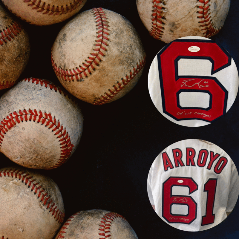Bronson Arroyo Autographed & Inscribed 2004 WS Champs Boston Red Sox Jersey - Image 8