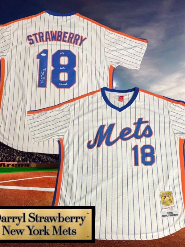 Darryl Strawberry Autographed New York Mets Mitchell & Ness MLB Jersey