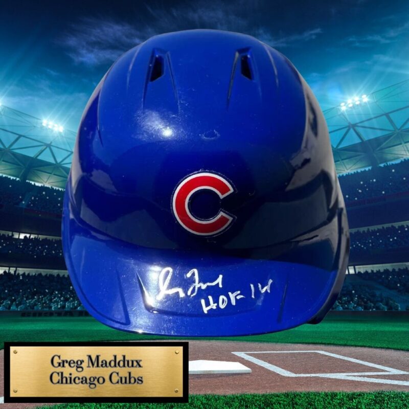 Greg Maddux Autographed Chicago Cubs MLB Helmet